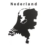 Houten Landkaart Nederland  Muurdecoratie