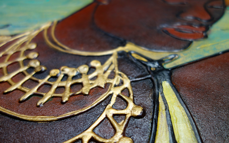 Schilderij Afrikaanse vrouw