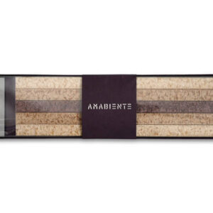 Vierkante Kaarsen met Houder Geschenkset Bruin