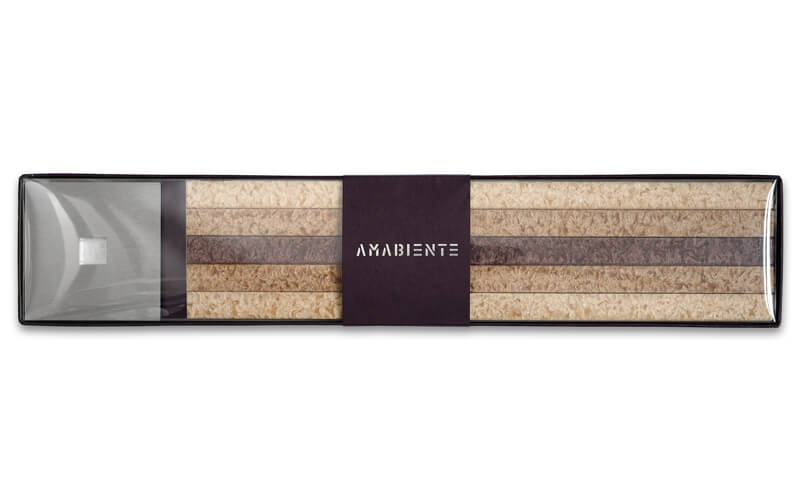 Vierkante Kaarsen met Houder Geschenkset Bruin