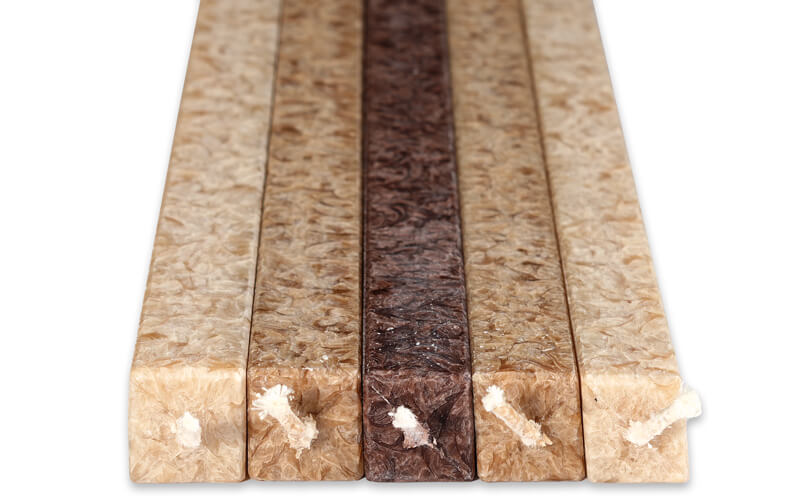 Vierkante Kaarsen met Houder Geschenkset Bruin