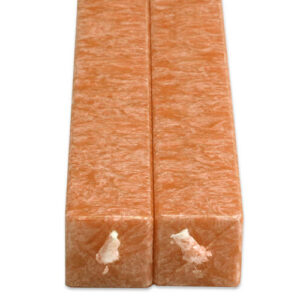 Vierkante Kaarsen Oranje 2 Stuks Amabiente