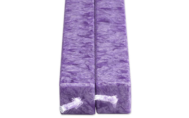 Vierkante Kaarsen Violet 2 Stuks Amabiente