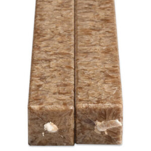 Vierkanten Kaarsen Caramel 2 Stuks Amabiente