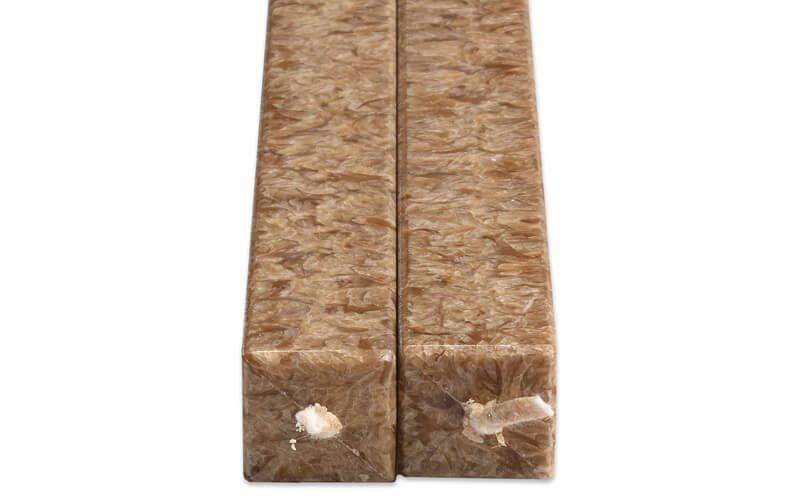 Vierkanten Kaarsen Caramel 2 Stuks Amabiente