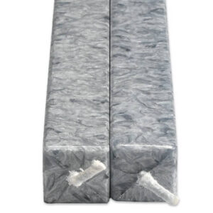 Vierkante Kaarsen Zilvergrijs 2 Stuks Amabiente