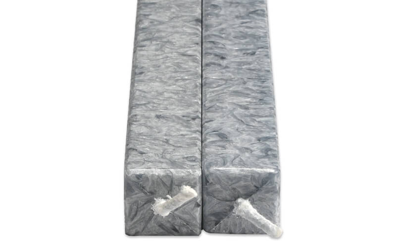 Vierkante Kaarsen Zilvergrijs 2 Stuks Amabiente