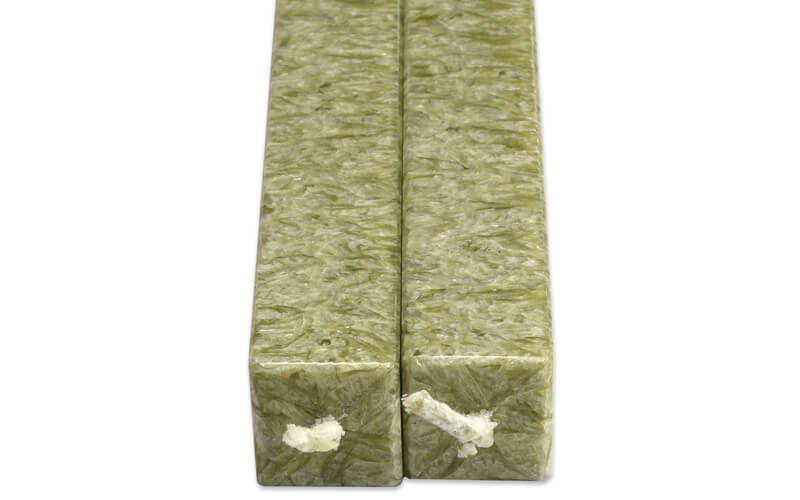 Vierkanten Kaarsen Olijf 2 Stuks Amabiente