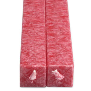 Vierkanten Kaarsen Rood 2 Stuks Amabiente