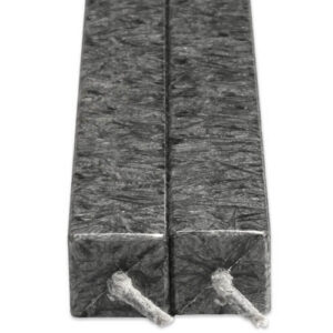 Vierkanten Kaarsen Antraciet 2stuks Amabiente