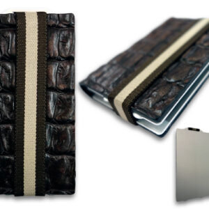 Q7 Wallet Bruin Leer Krokodillenprint