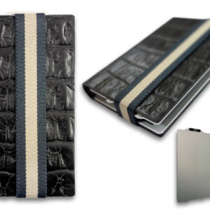 Q7 wallet Zwart Leer Krokodillenprint