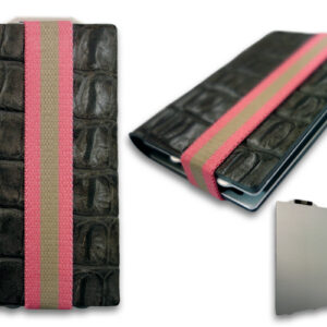 Q7 Wallet Grijs Leer Krokodillenprint