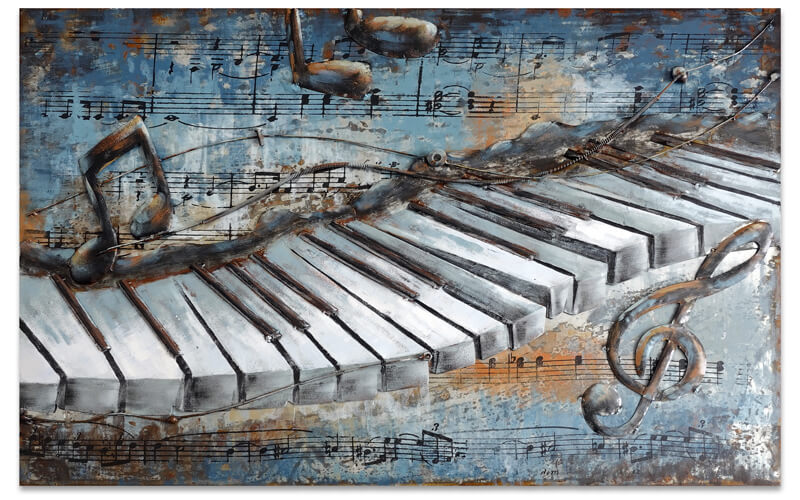 Metalen Schilderij 3D Piano Gave Specials