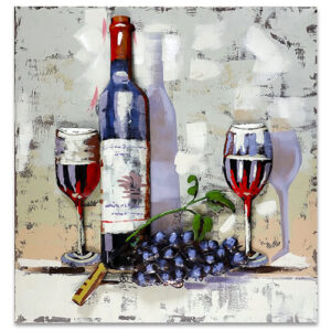 Metalen Schilderij 3D Wijn Gave Specials