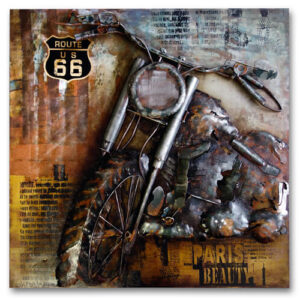 Metalen Schilderij 3D Motor-Route66 Gave Specials