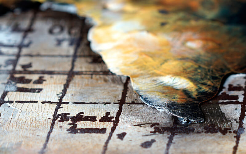 Metalen Schilderij 3D Wereldkaart-Goud Gave Specials