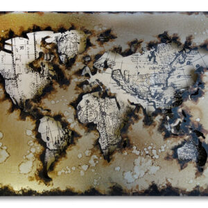 Metalen Schilderij 3D Kaart-van-de-Wereld Gave Specials