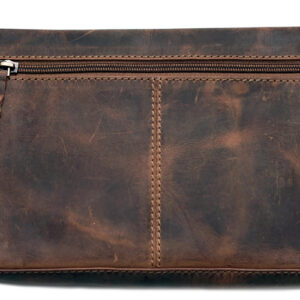 Heren Toilettas Rundleer Bruin Kaszer