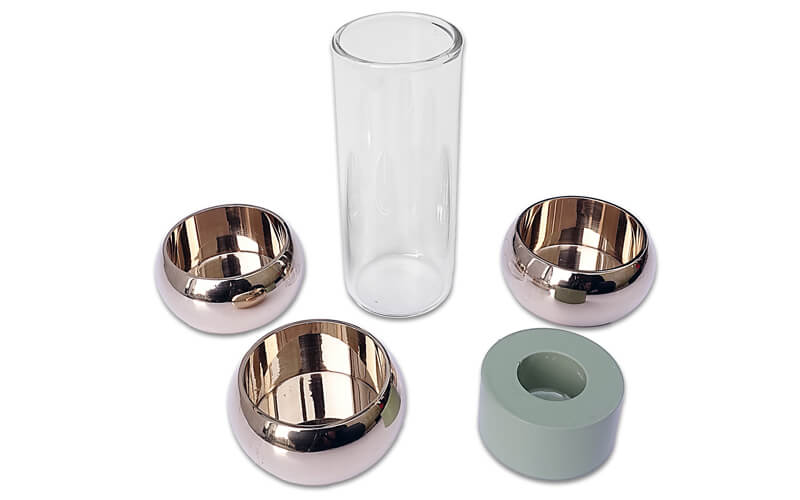 Tafelset Constella Aluminium Vaasje- Kandelaar