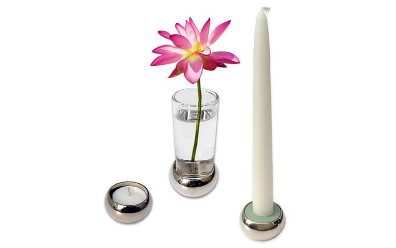 Tafelset Constella Aluminium Vaasje- Kandelaar