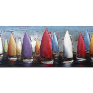 Metalen Schilderij 3D Zeilboten Gave Specials