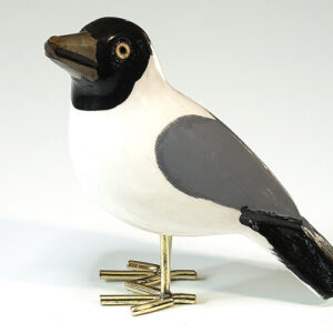 Houten vogel miniatuur Kokmeeuw