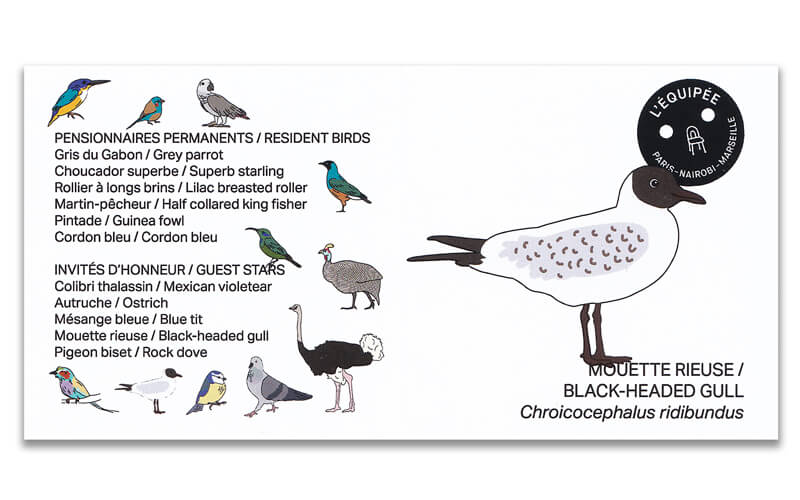 Houten vogel miniatuur Kokmeeuw