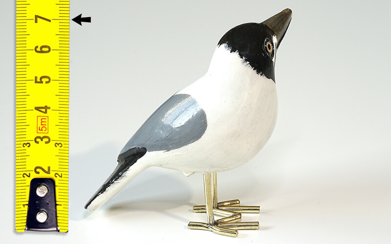 Houten vogel miniatuur Kokmeeuw