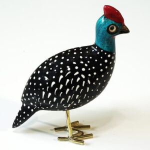 Houten vogel miniatuur Parelhoender