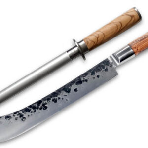 Forged Olive Slagersmes-Aanzetstaal Set