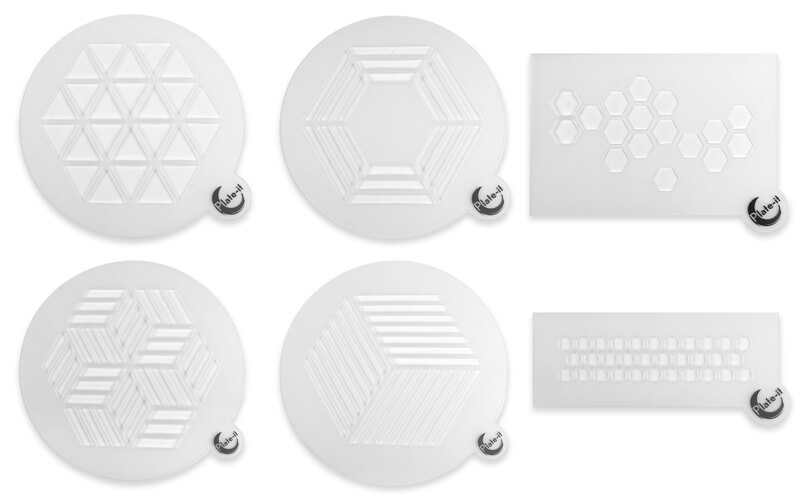Bordstencils Hexagon set6 Plate-it