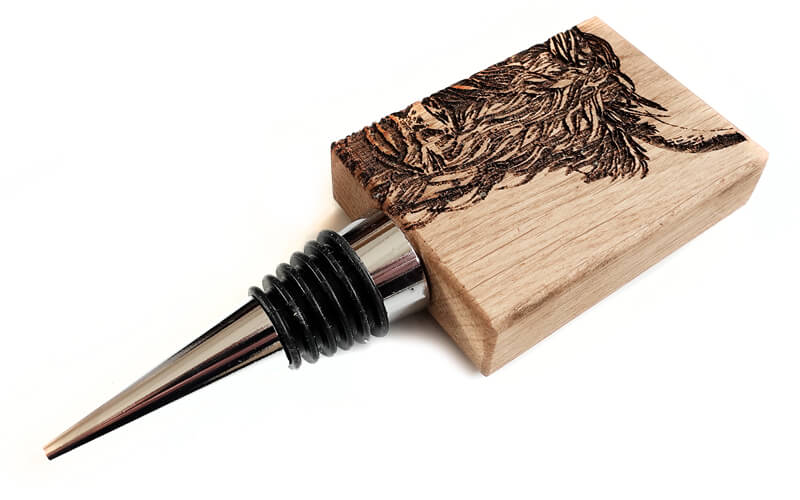 Flessenstop Schotse Hooglander Eikenhout