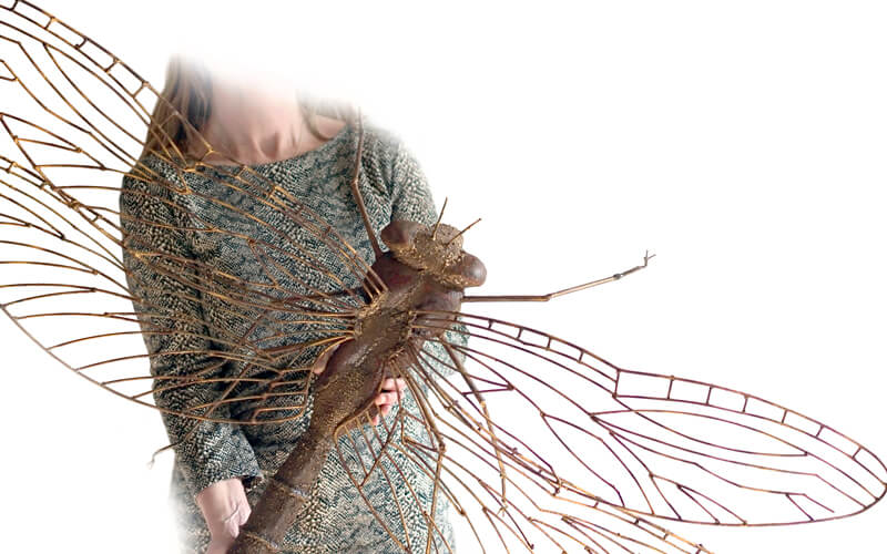 Libelle Metalen 3D Tuindecoratie 110 x 110 cm