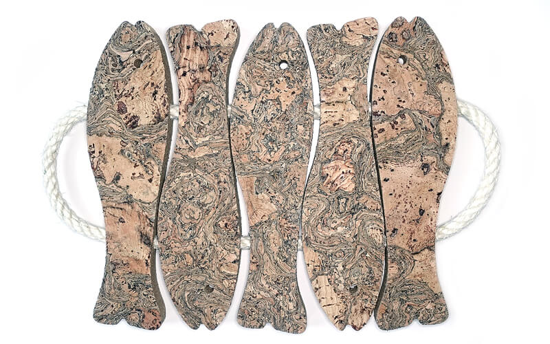 Onderzetter Kurk 5 Vissen