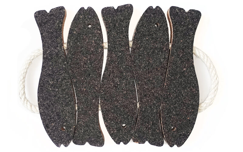 Onderzetter kurk donkere vissen