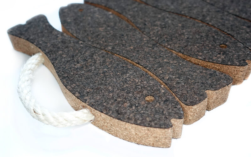 Onderzetter kurk donkere vissen