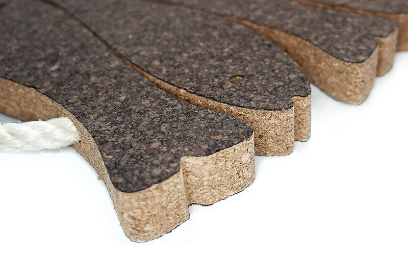 Onderzetter kurk donkere vissen