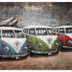 Metalen Schilderij 3D VW Busjes Gave Specials
