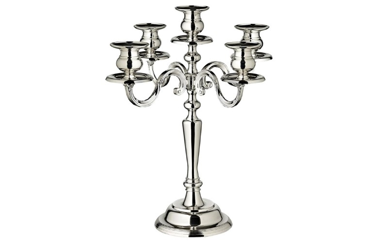 Klassieke Kandelaar Verzilverd 5-kaarsen
