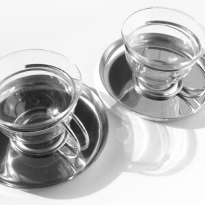 Theeglazen met RVS Schotel Mono Filio