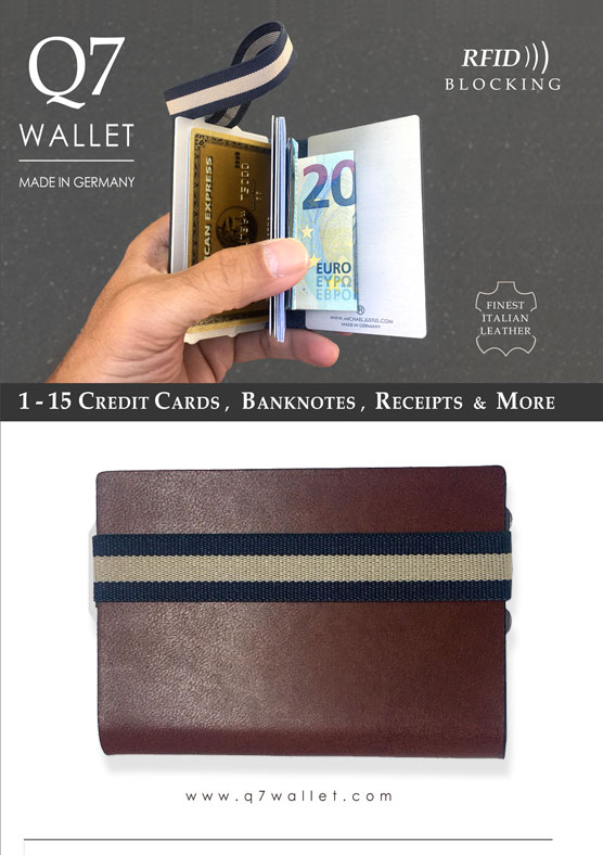 Q7 Wallet Grijs Leer Krokodillenprint