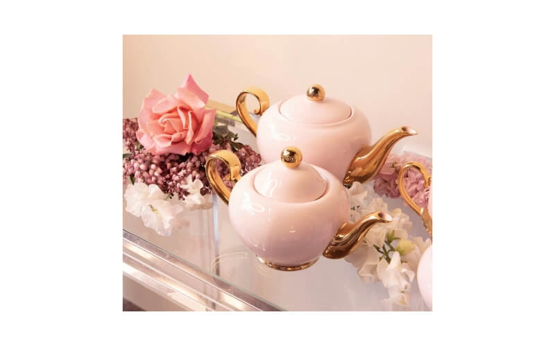 Theepot Blush 2 kops 24kr. Goud Christina Re