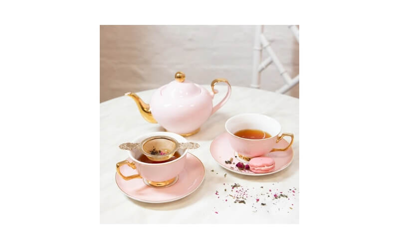 Theepot Blush 2 kops 24kr. Goud Christina Re