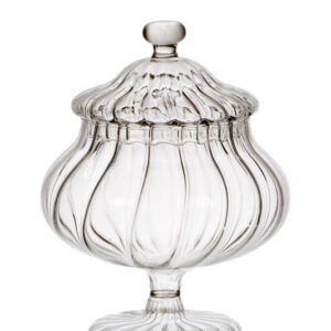 Glazen bonbonschaal met deksel Sahara IVV.